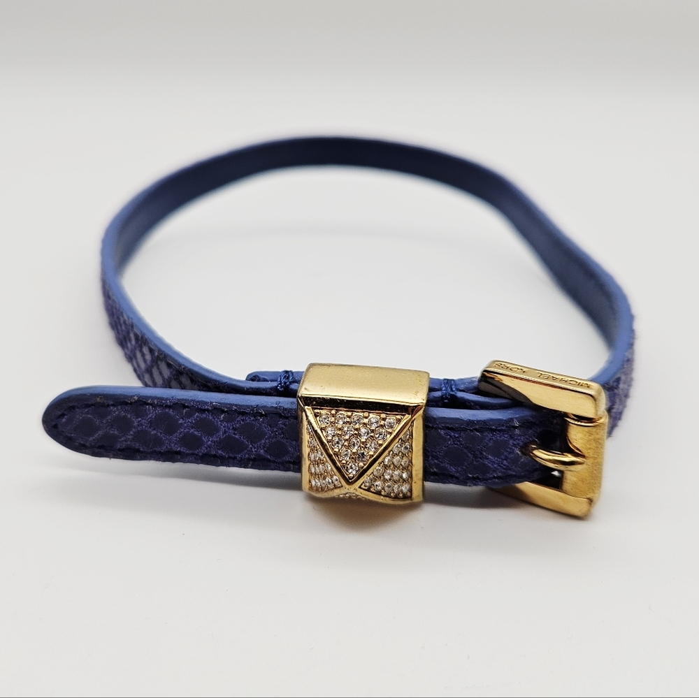 MICHAEL KORS | rhinestone & leather wrap bracelet